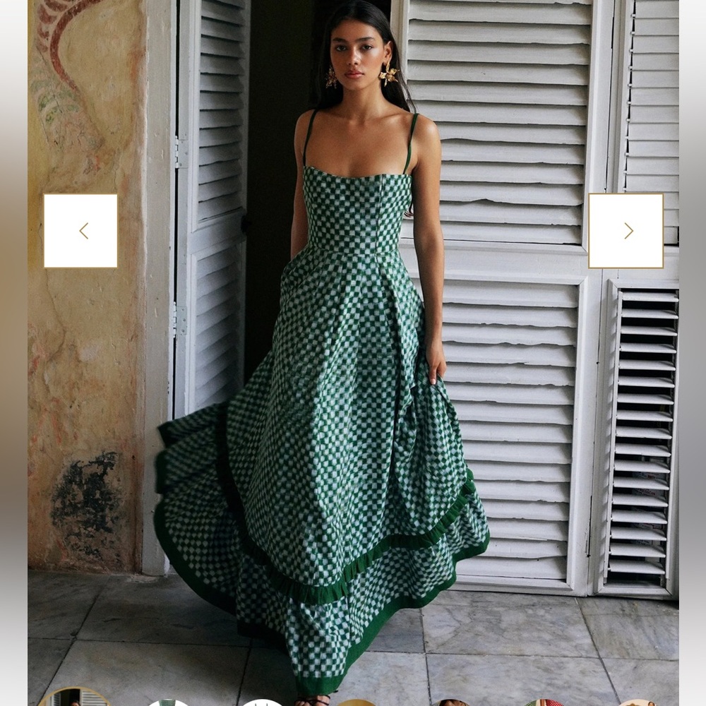 De Castro size small NWT Green Checkered Women's Dress